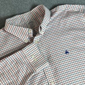 BROOKS BROTHERS Regent Stretch Long Sleeve Button Down Logo Red Blue White  XXL